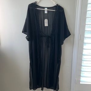 Sheer lace kimono wrap - beach cover up